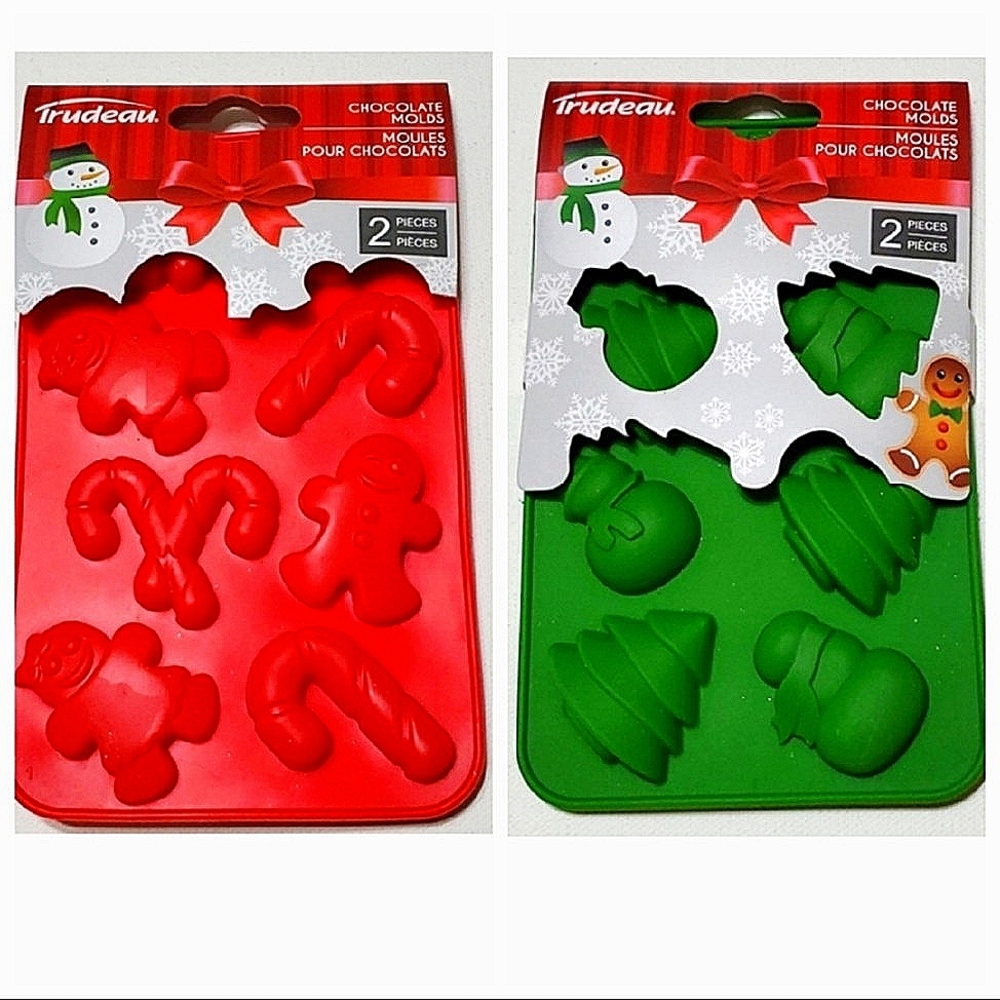 Chocolate Molds Christmas Themed By Trudeau 2 Pc Set